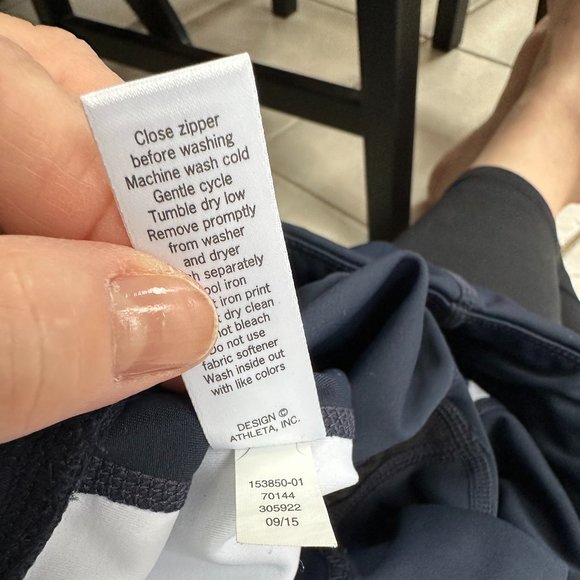 Athleta Leggings Tights Electro Cobalt Orange Crop Yoga Workout XS #153850-01 - Picture 4 of 8